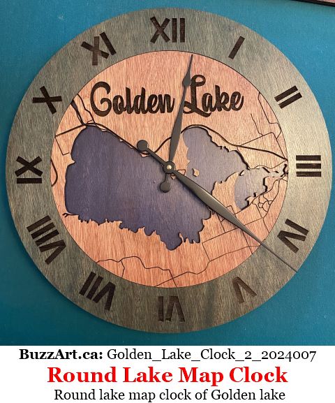 Round lake map clock of Golden lake